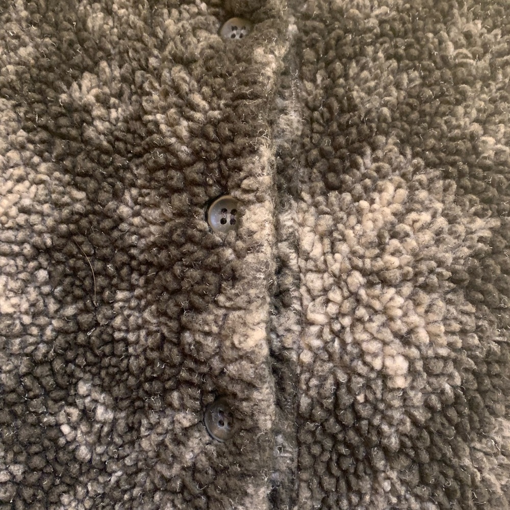 LL Bean Vintage Pullover Fleece-Gray Snowflake-Partial Button Close-XL - Picture 3 of 7